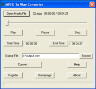 MPEG To Wav Converter screenshot